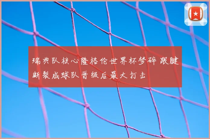 瑞典队核心隆格伦世界杯梦碎 跟腱断裂成球队晋级后最大打击